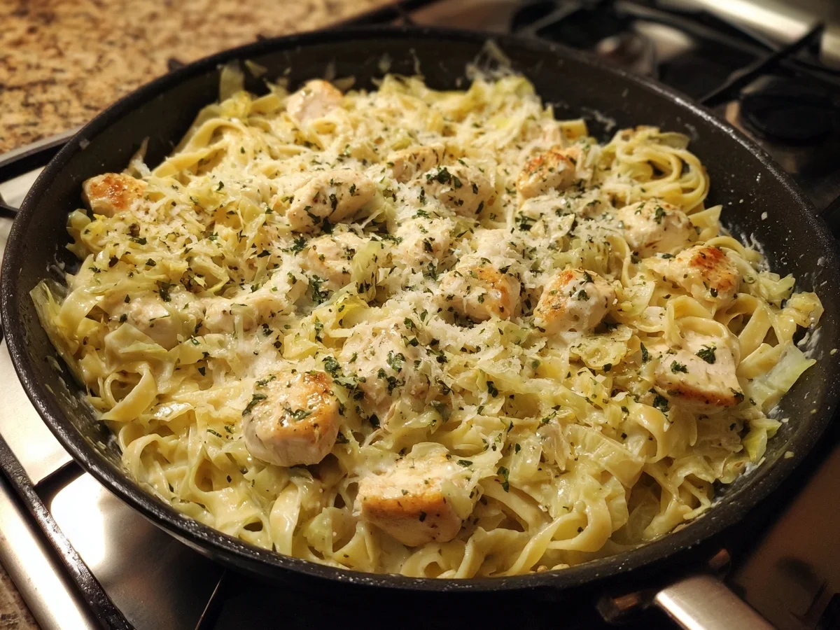 Creamy Alfredo Cabbage Pasta: Easy Low-Carb Main Course - Image 1