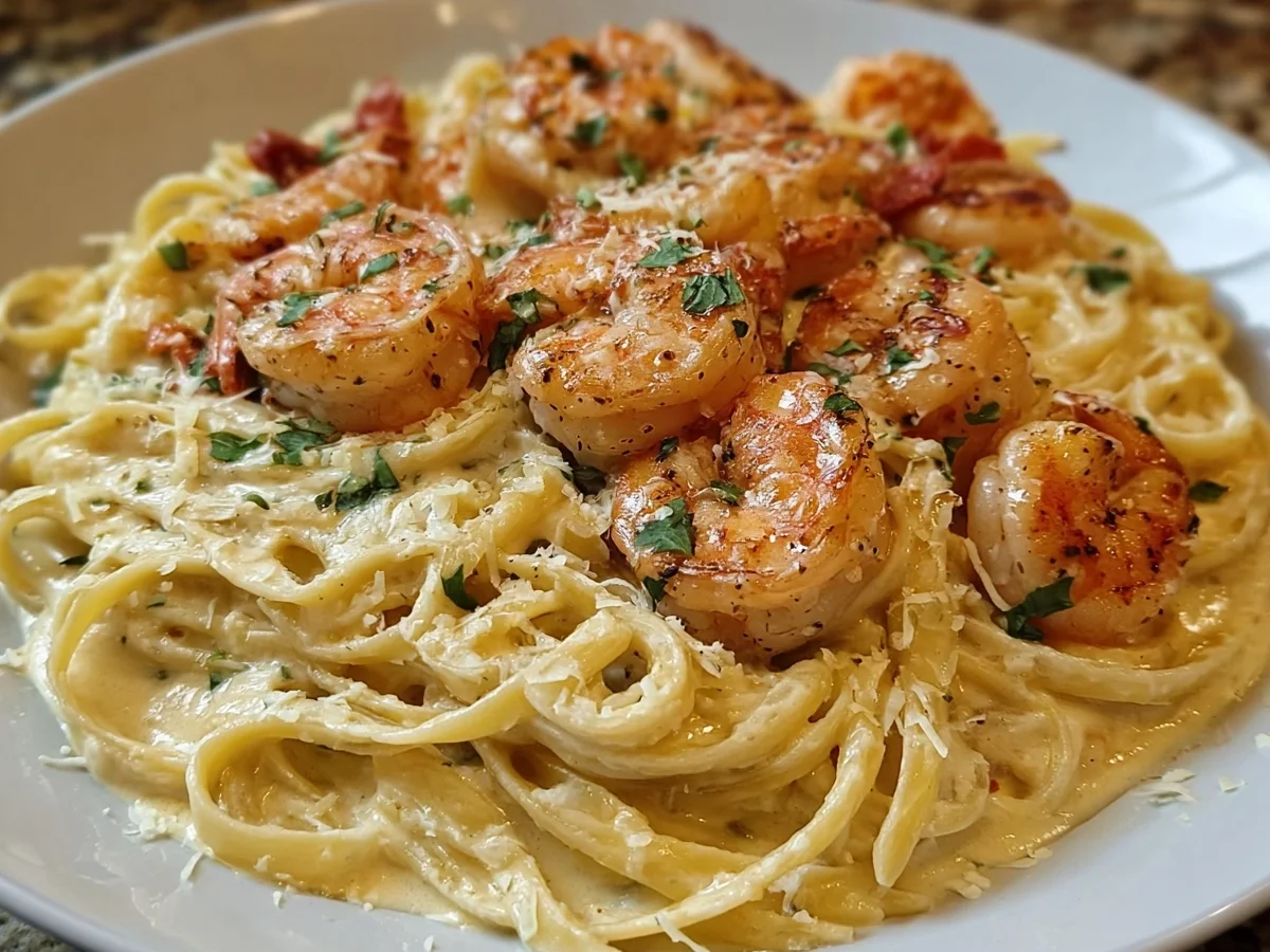 Creamy Garlic Shrimp Pasta: Quick 30-Minute Dinner - Image 1