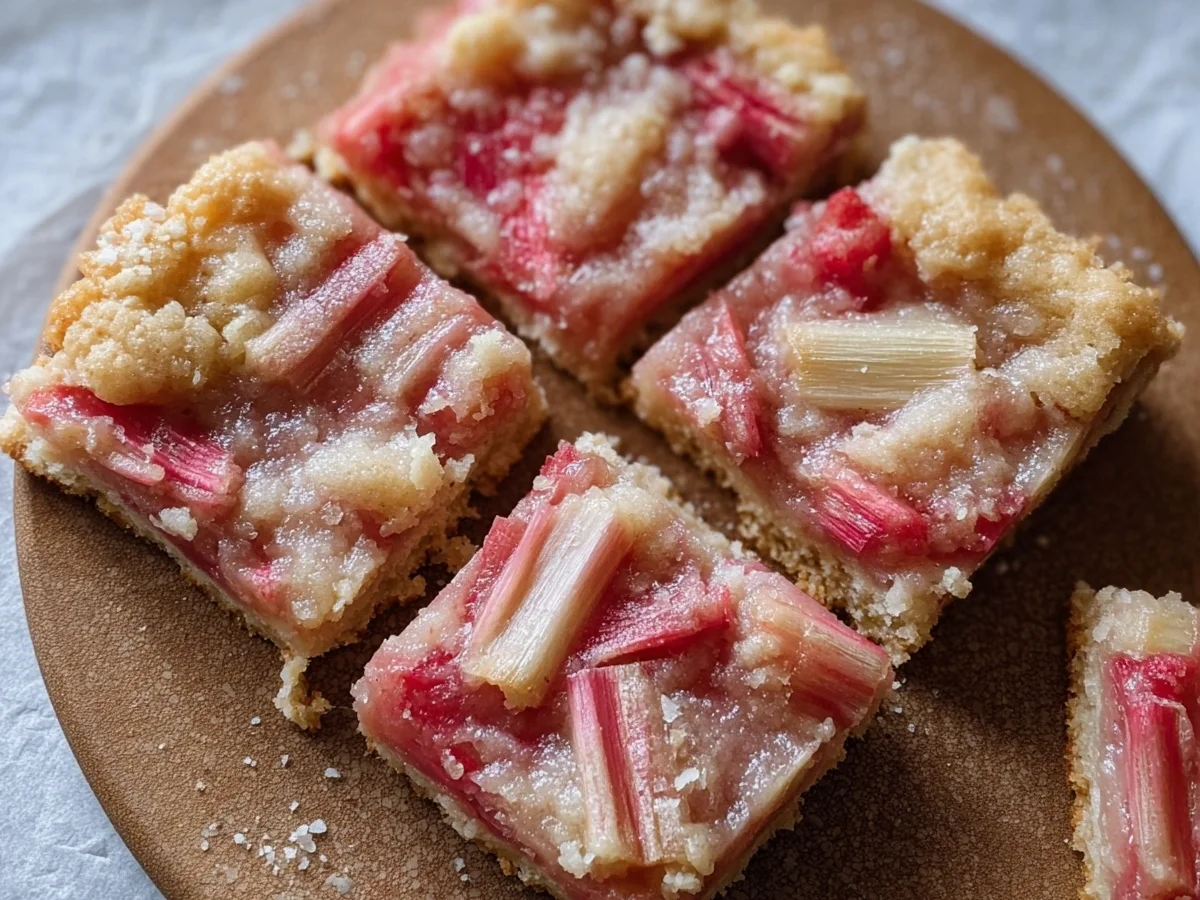 Easy Rhubarb Bars with Buttery Crust - Image 1