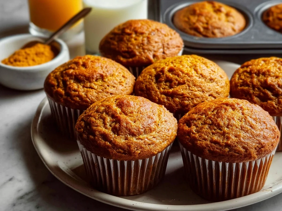 Fluffy High Protein Pumpkin Muffins with Greek Yogurt - Image 1