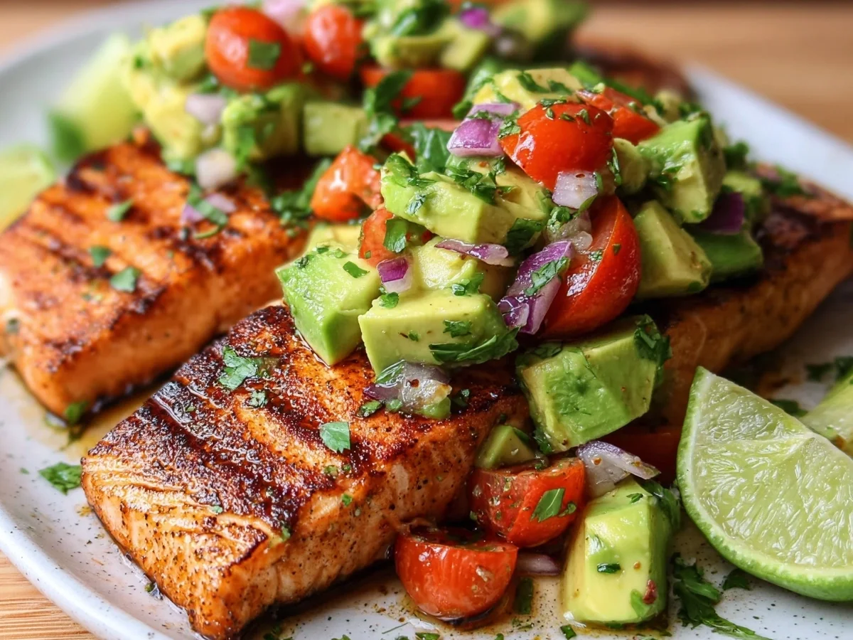 Grilled Salmon with Avocado Salsa: Low-Carb & Healthy - Image 1