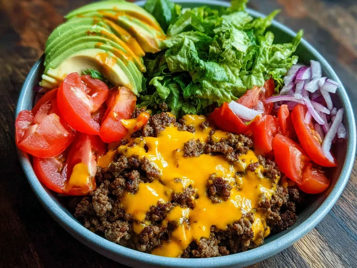 High-Protein Cheeseburger Bowls - Image 1