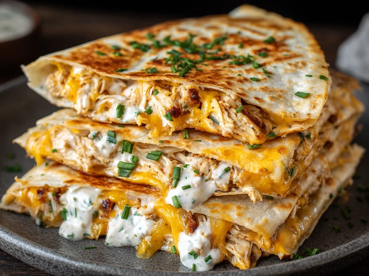 High-Protein Chicken Ranch Quesadilla: Crispy & Low-Carb - Image 1