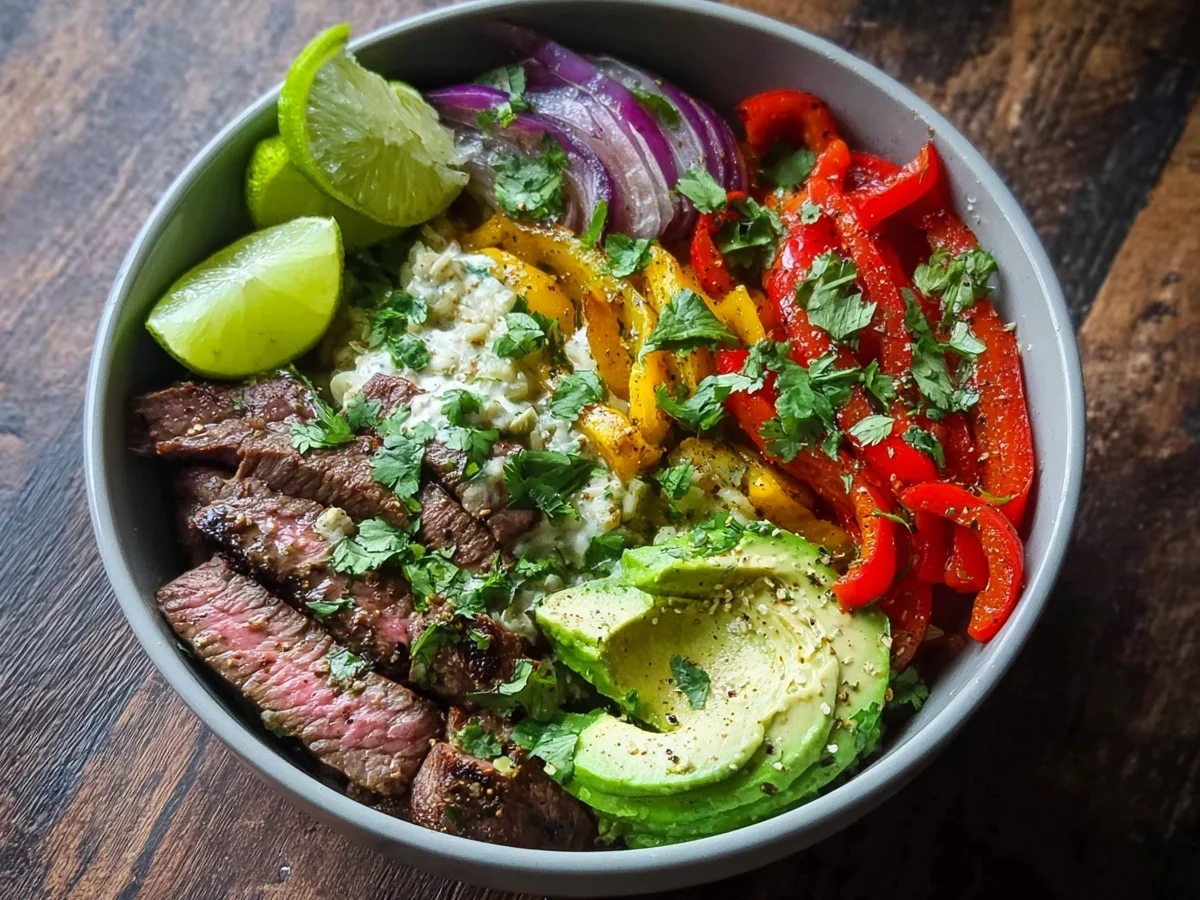 High Protein Low Carb Steak Fajita Bowl Recipe - Image 1