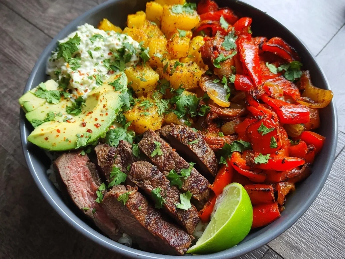 High Protein Low Carb Steak Fajita Bowl Recipe - Image 2