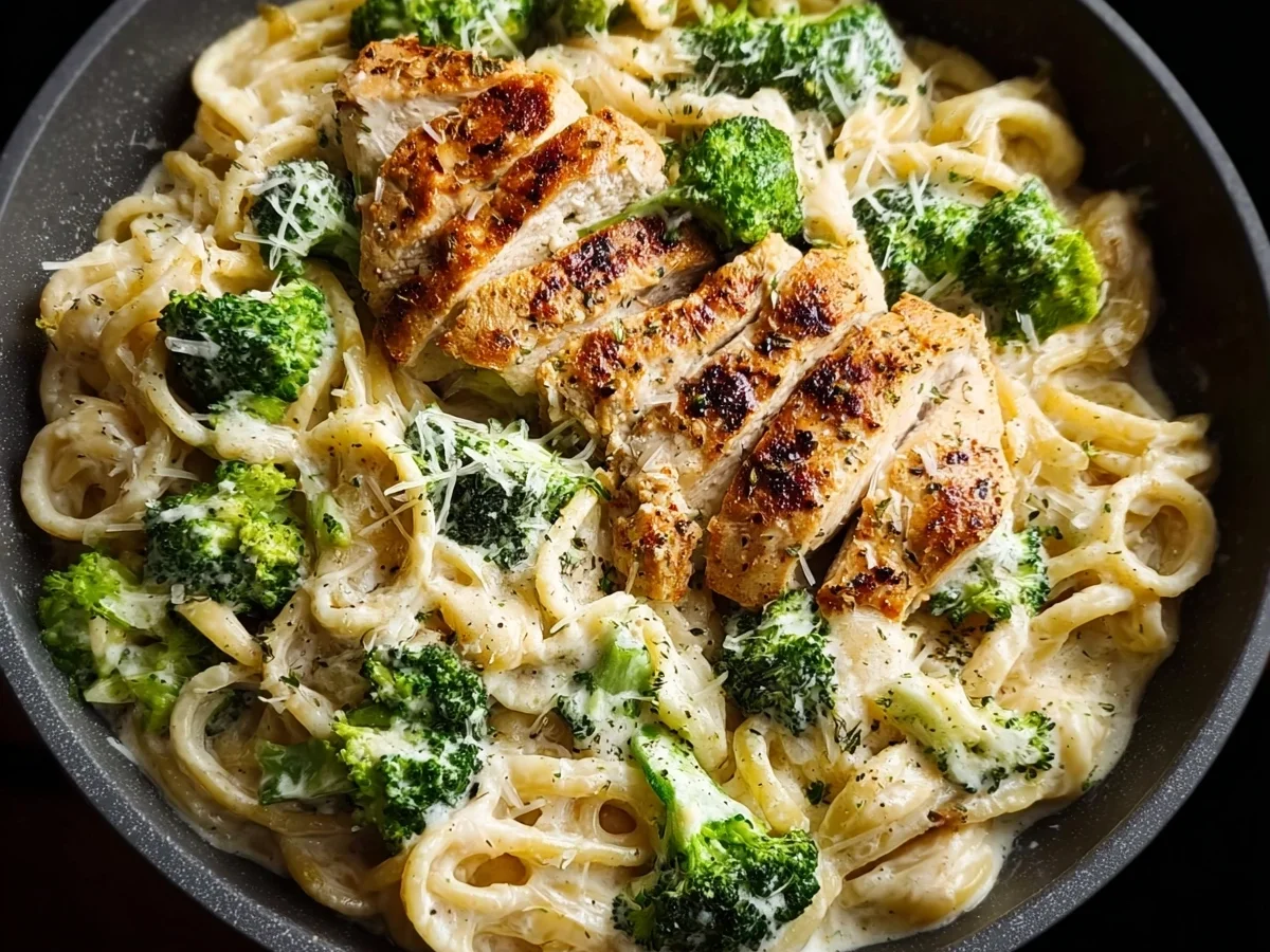 High Protein Skinny Chicken Broccoli Alfredo Recipe - Image 1