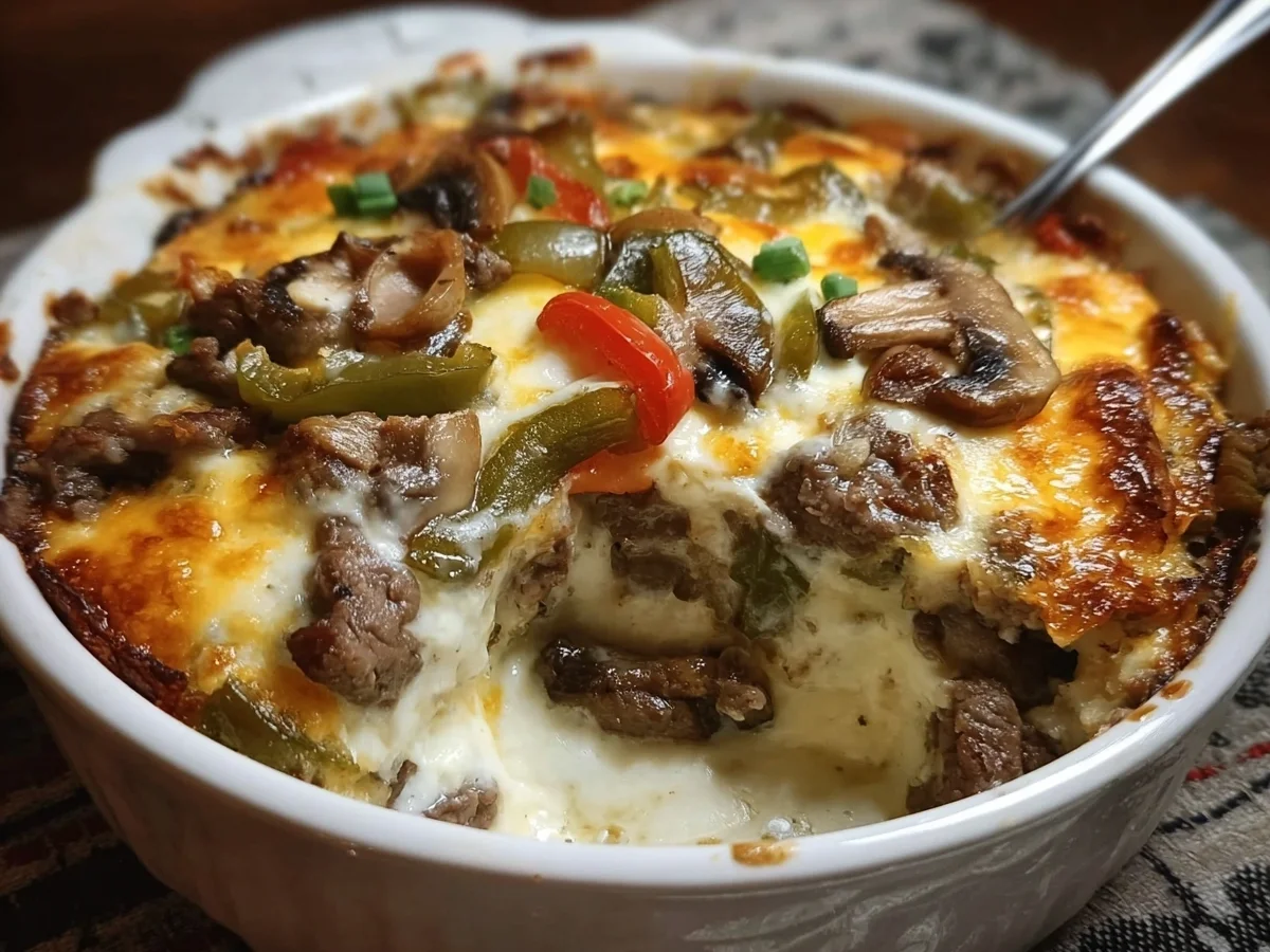 Keto Philly Cheesesteak Casserole: Low Carb Dinner - Image 1