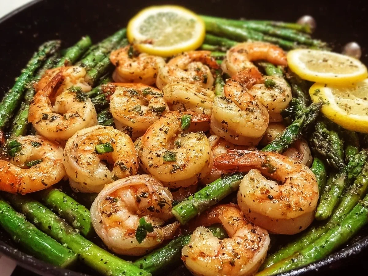 Quick Lemon Garlic Shrimp & Asparagus Dinner - Image 1