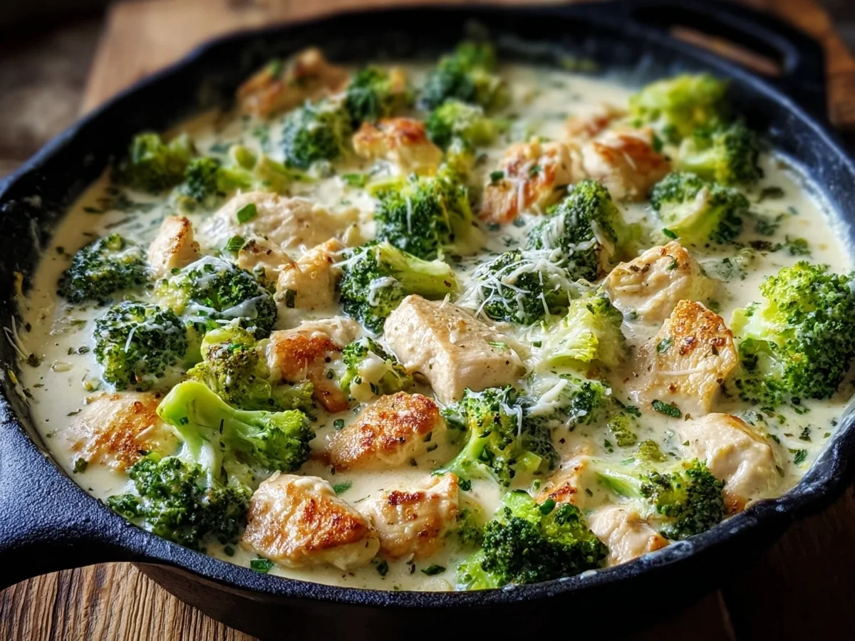 Quick Low-Carb Chicken Alfredo Broccoli Skillet - Image 2