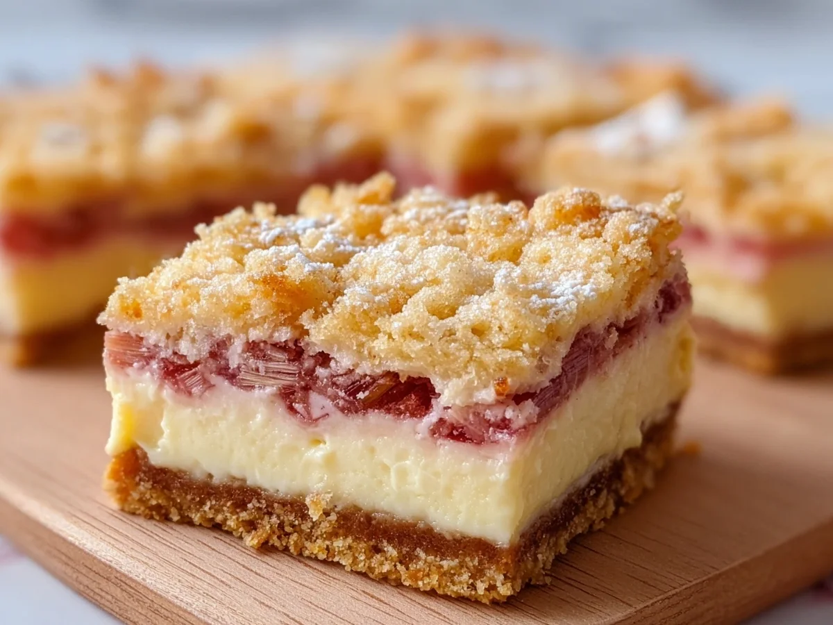 Rhubarb Cream Cheese Bars: Sweet & Tangy Dessert Recipe - Image 1