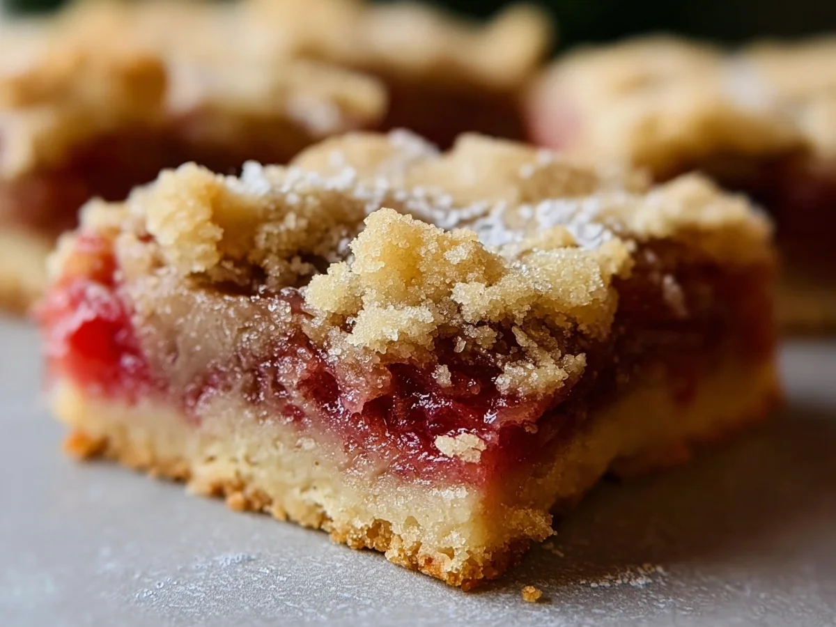 Rhubarb Shortbread Bars with Buttery Crumb - Image 1
