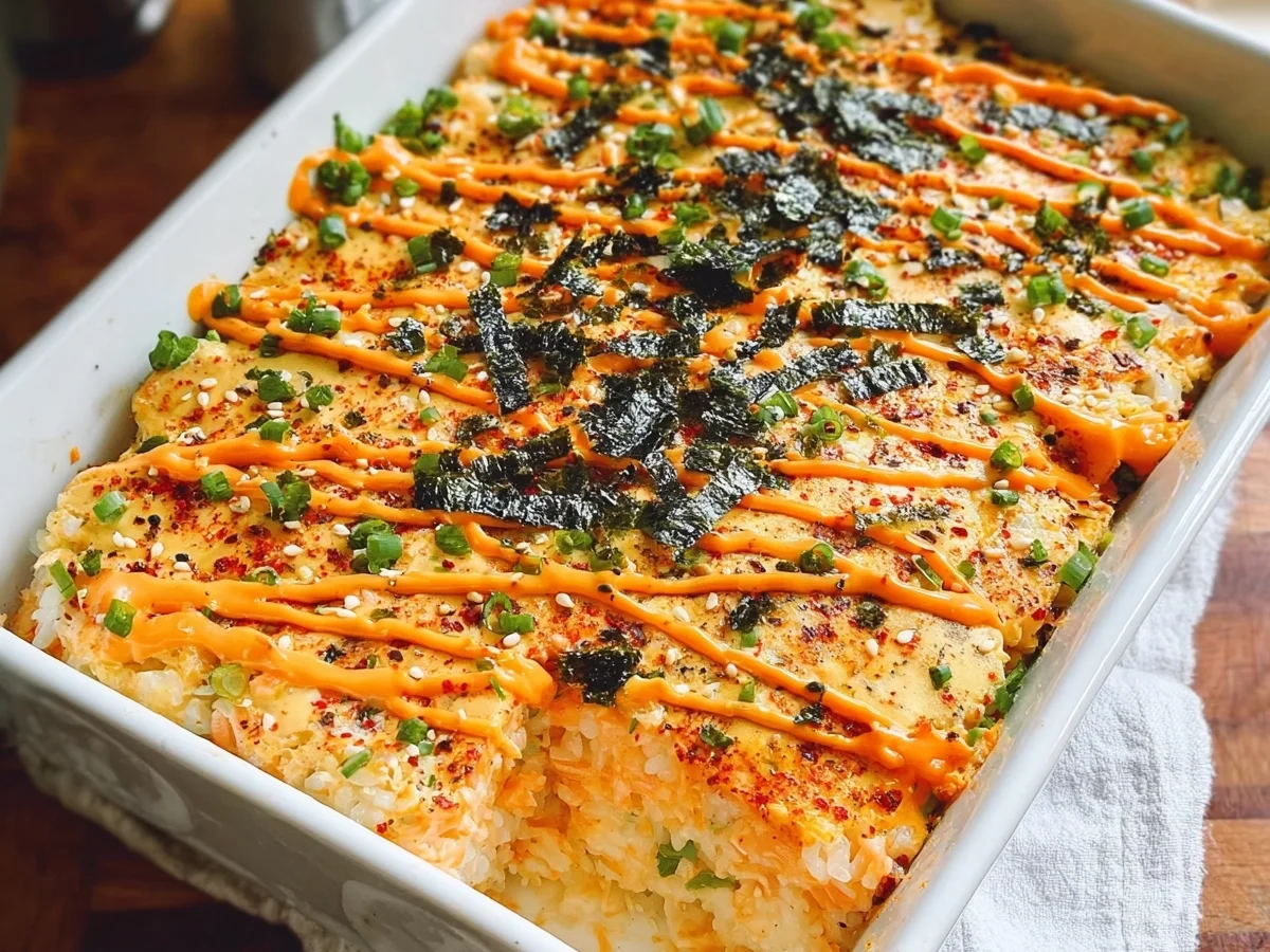 Salmon Sushi Bake: Creamy, Spicy & Family-Friendly - Image 2