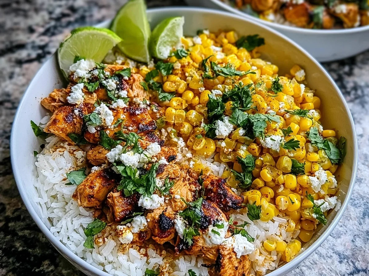 Street Corn Chicken Rice Bowl: High Protein Meal Prep - Image 1