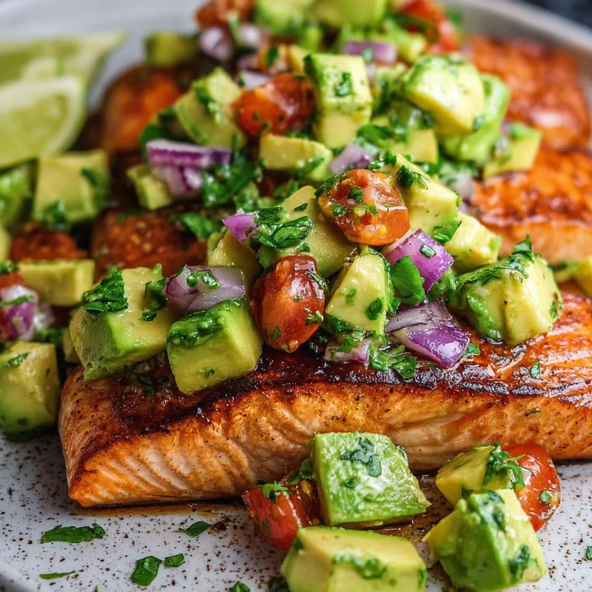 Grilled Salmon with Avocado Salsa: Low-Carb & Healthy