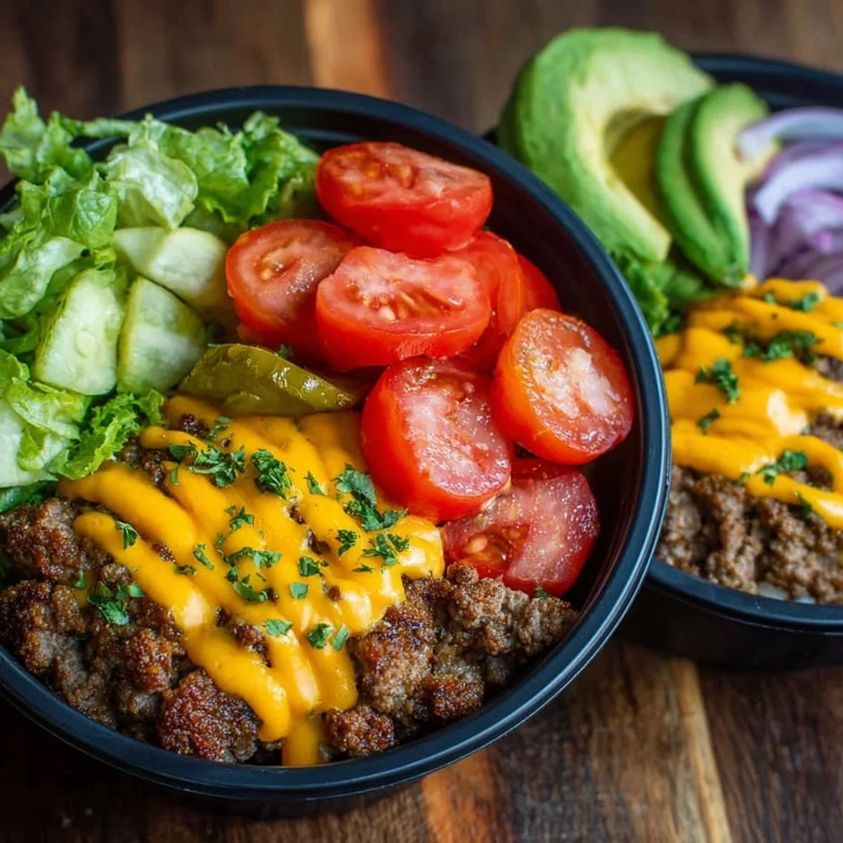 High-Protein Cheeseburger Bowls