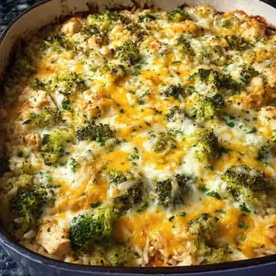 High-Protein Chicken Broccoli Rice Casserole