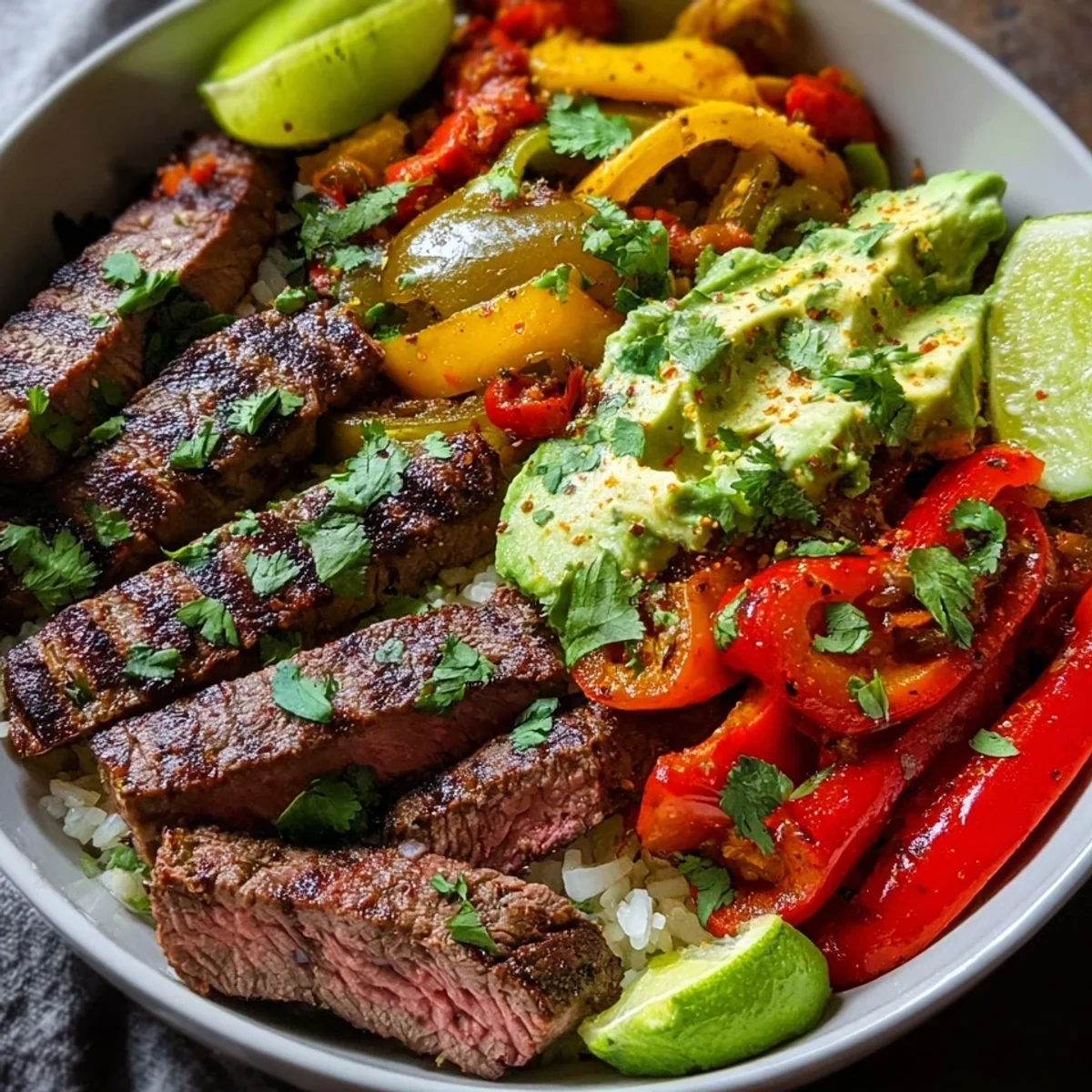 High Protein Low Carb Steak Fajita Bowl Recipe