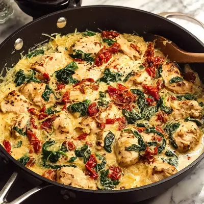 Low Carb Tuscan Chicken & Spaghetti Squash Recipe