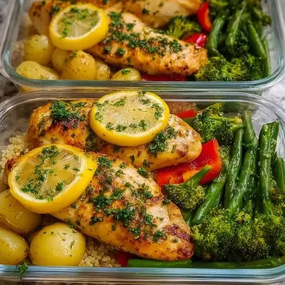 Quick & Healthy Lemon Garlic Chicken Meal Prep Bowls