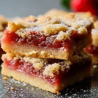 Rhubarb Shortbread Bars with Buttery Crumb