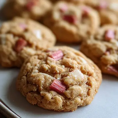 Soft Brown Sugar Rhubarb Cookies