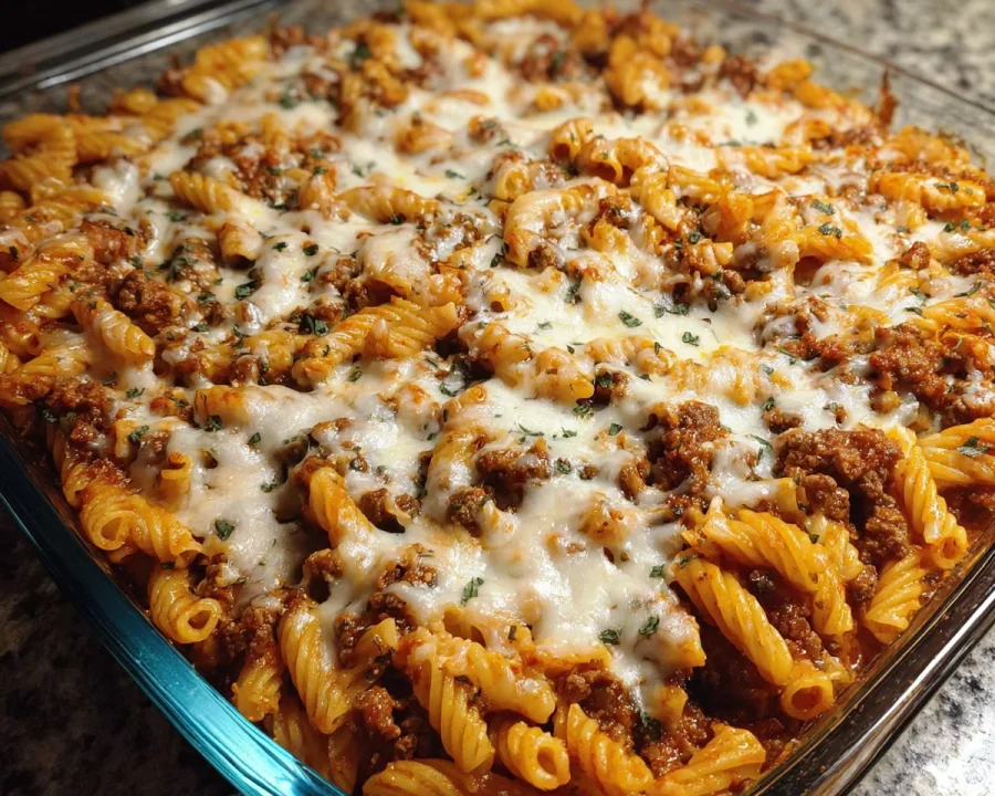 Cottage Cheese Protein Pasta Bake with Ground Beef