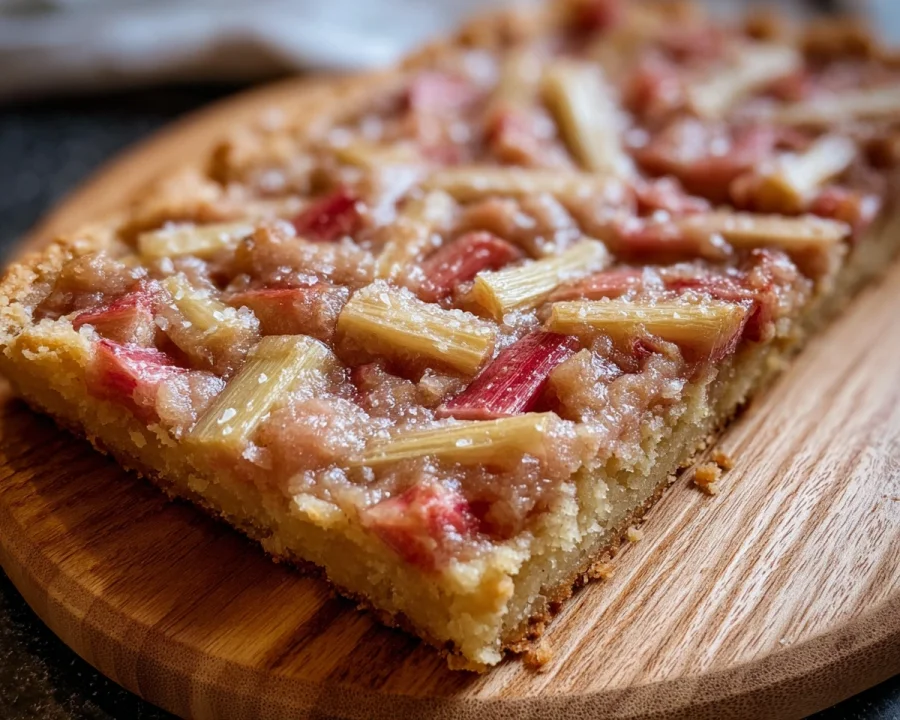 Easy Rhubarb Bars with Buttery Crust
