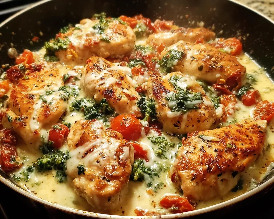 Healthy Low-Carb Creamy Tuscan Chicken
