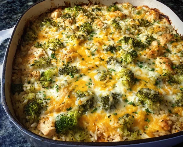 High-Protein Chicken Broccoli Rice Casserole