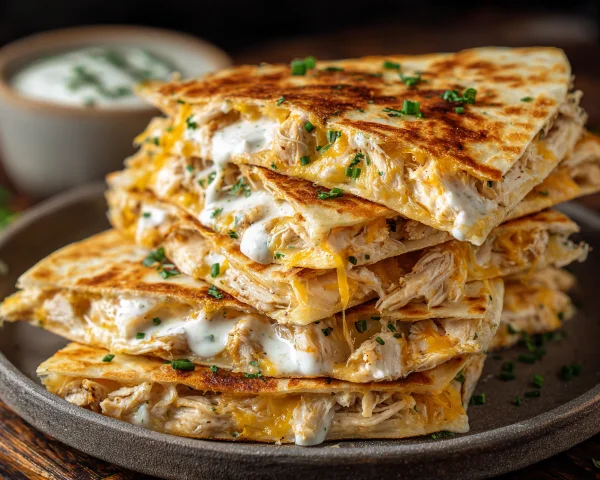 High-Protein Chicken Ranch Quesadilla: Crispy & Low-Carb