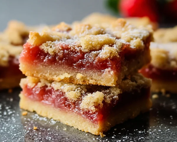 Rhubarb Shortbread Bars with Buttery Crumb