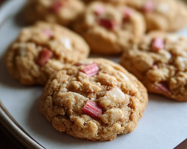 Soft Brown Sugar Rhubarb Cookies